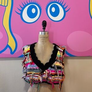 Cavia Cropped Hand Knit Sweater Vest NWT